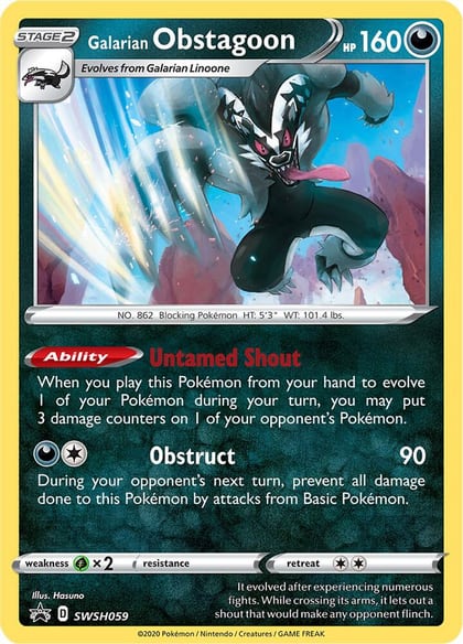 Galarian Obstagoon - SWSH059, SWSH: Sword & Shield Promo Cards SWSH059