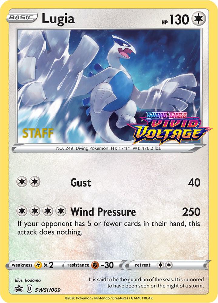 Lugia - SWSH069 (Prerelease) [Staff], SWSH: Sword & Shield Promo Cards SWSH069