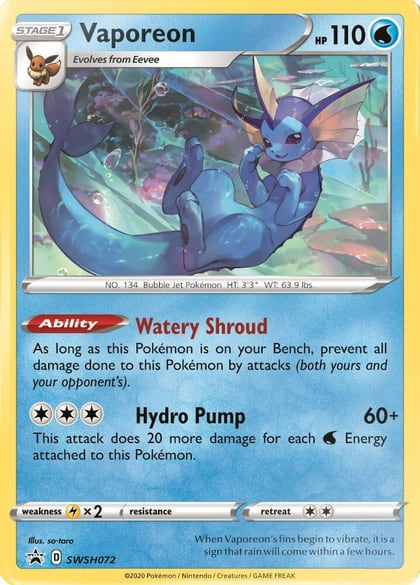 Vaporeon - SWSH072, SWSH: Sword & Shield Promo Cards SWSH072