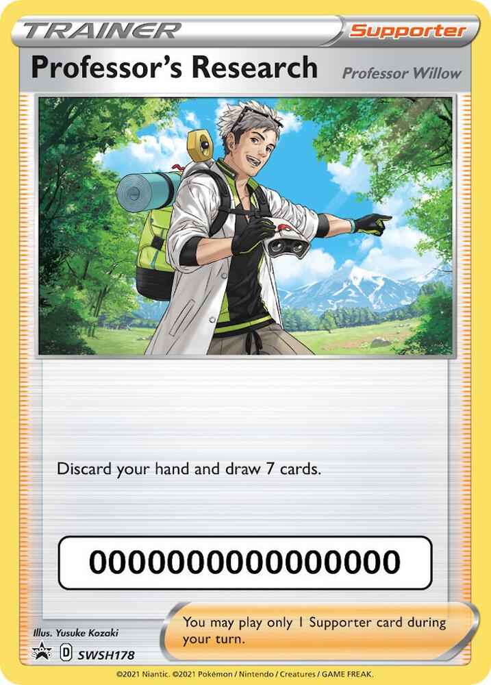 Professor's Research [Professor Willow] - SWSH178 (with Pokemon Go Code), SWSH: Sword & Shield Promo Cards SWSH178