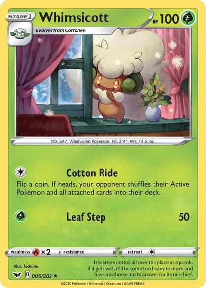 Whimsicott, SWSH01: Sword & Shield Base Set 006/202
