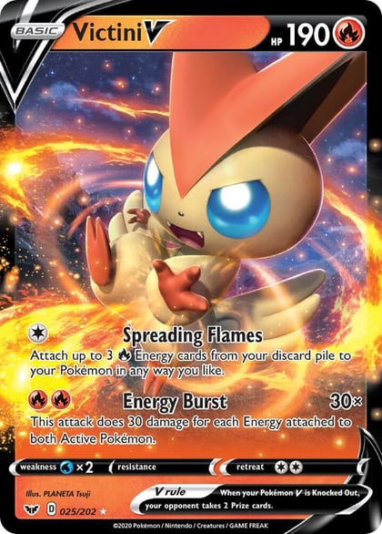 Victini V, SWSH01: Sword & Shield Base Set 025/202