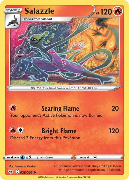 Salazzle, SWSH01: Sword & Shield Base Set 028/202