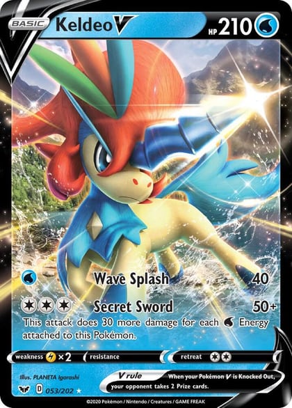 Keldeo V, SWSH01: Sword & Shield Base Set 053/202
