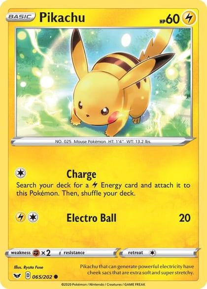 Pikachu, SWSH01: Sword & Shield Base Set 065/202