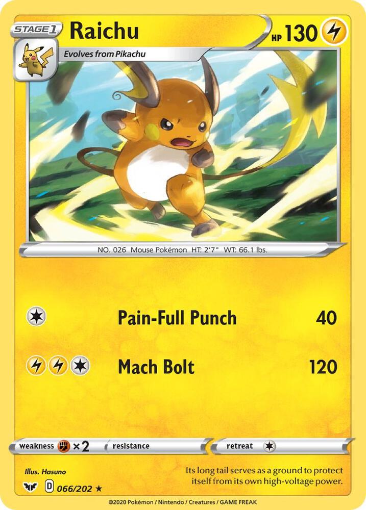 Raichu, SWSH01: Sword & Shield Base Set 066/202