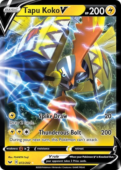 Tapu Koko V, SWSH01: Sword & Shield Base Set 072/202