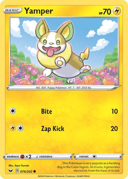 Yamper (074), SWSH01: Sword & Shield Base Set 074/202