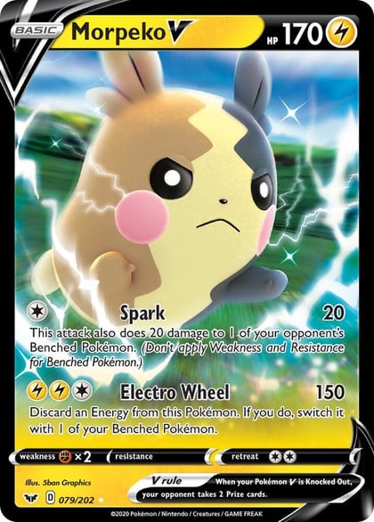 Morpeko V, SWSH01: Sword & Shield Base Set 079/202