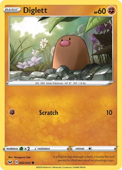Diglett, SWSH01: Sword & Shield Base Set 092/202