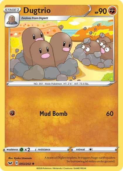 Dugtrio, SWSH01: Sword & Shield Base Set 093/202