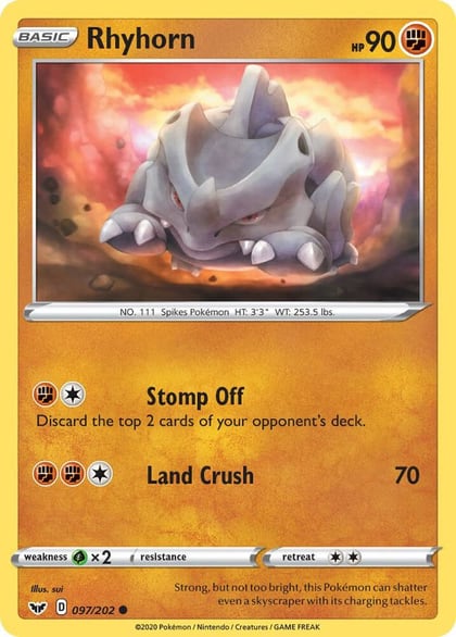 Rhyhorn (097), SWSH01: Sword & Shield Base Set 097/202