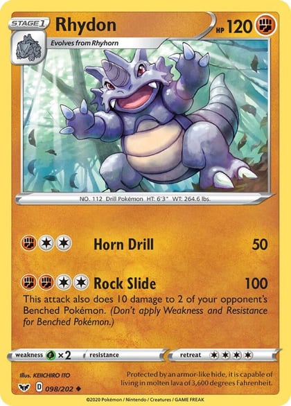 Rhydon, SWSH01: Sword & Shield Base Set 098/202