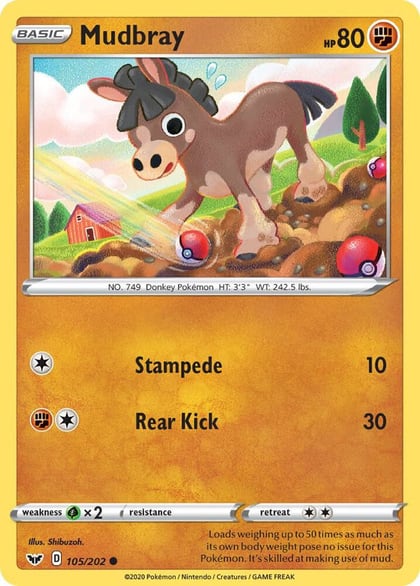 Mudbray, SWSH01: Sword & Shield Base Set 105/202