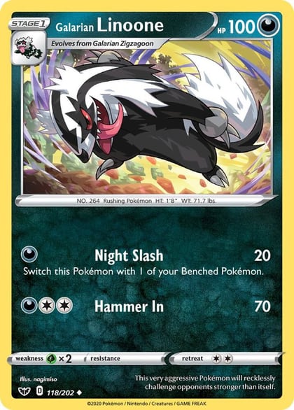 Galarian Linoone, SWSH01: Sword & Shield Base Set 118/202