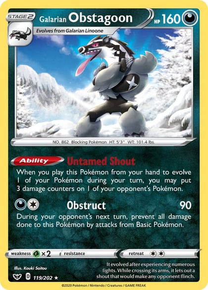 Galarian Obstagoon, SWSH01: Sword & Shield Base Set 119/202