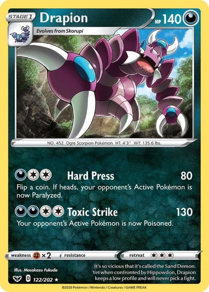 Drapion, SWSH01: Sword & Shield Base Set 122/202