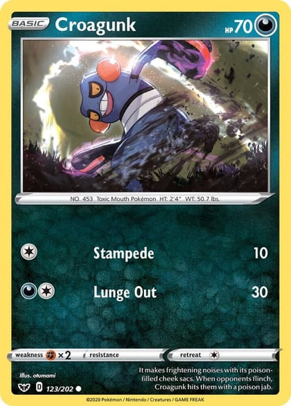 Croagunk, SWSH01: Sword & Shield Base Set 123/202