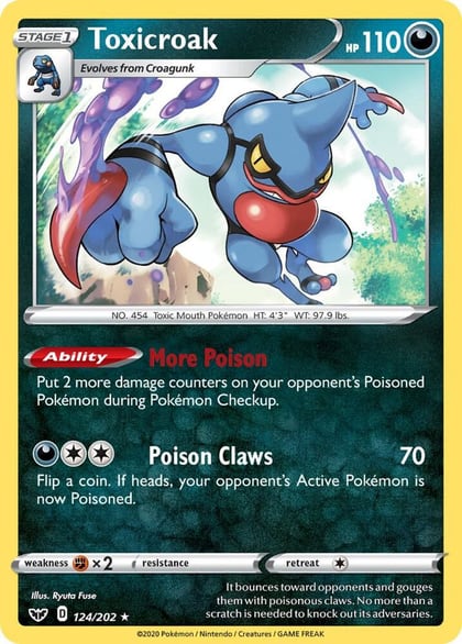 Toxicroak, SWSH01: Sword & Shield Base Set 124/202