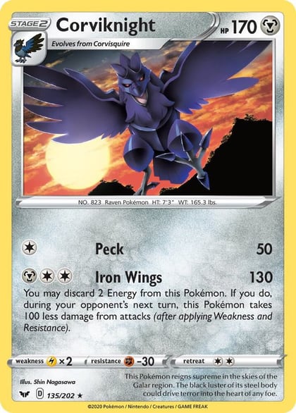 Corviknight, SWSH01: Sword & Shield Base Set 135/202