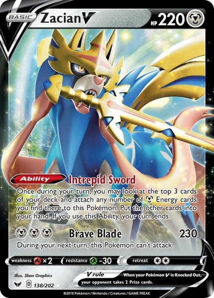 Zacian V, SWSH01: Sword & Shield Base Set 138/202