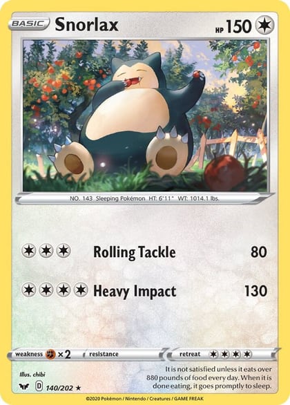 Snorlax, SWSH01: Sword & Shield Base Set 140/202