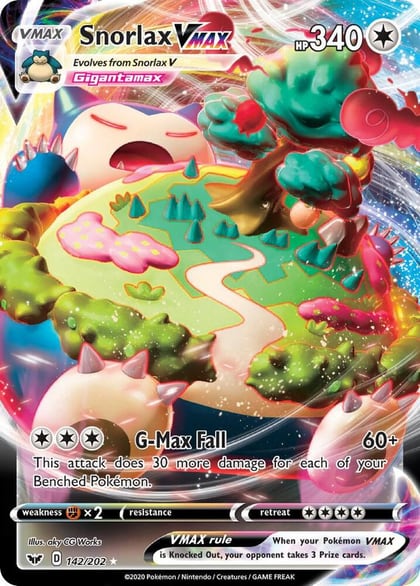 Snorlax VMAX, SWSH01: Sword & Shield Base Set 142/202