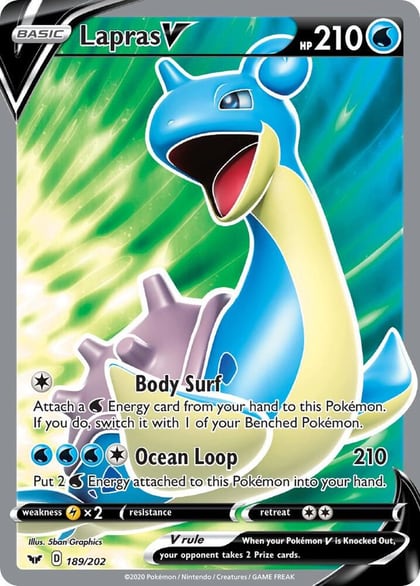 Lapras V (Full Art), SWSH01: Sword & Shield Base Set 189/202