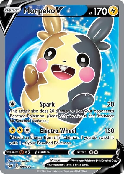 Morpeko V (Full Art), SWSH01: Sword & Shield Base Set 190/202