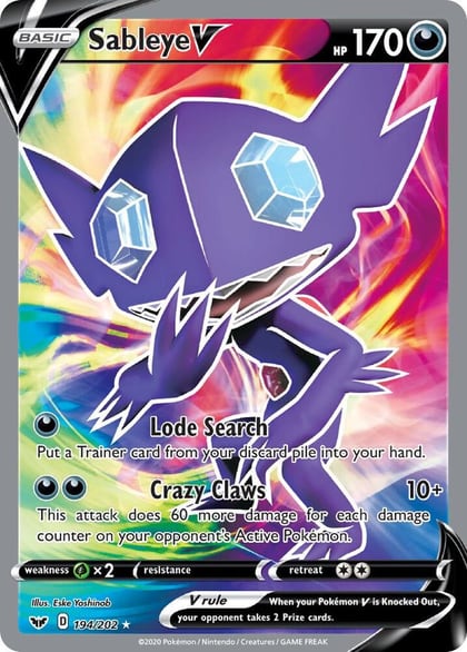 Sableye V (Full Art), SWSH01: Sword & Shield Base Set 194/202