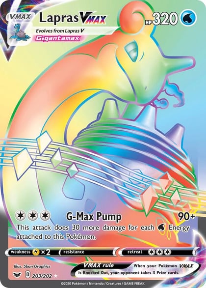 Lapras VMAX (Secret), SWSH01: Sword & Shield Base Set 203/202