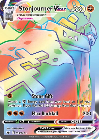 Stonjourner VMAX (Secret), SWSH01: Sword & Shield Base Set 205/202