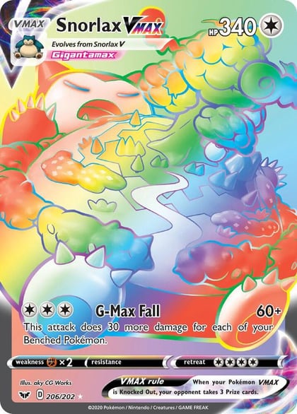 Snorlax VMAX (Secret), SWSH01: Sword & Shield Base Set 206/202