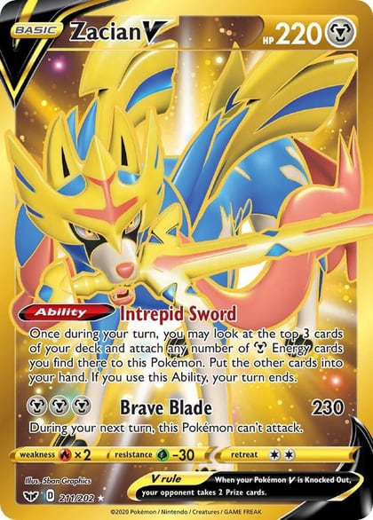 Zacian V (Secret), SWSH01: Sword & Shield Base Set 211/202