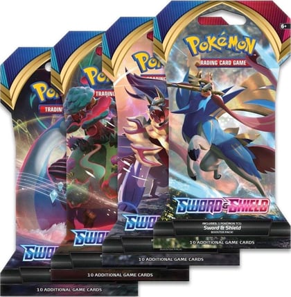 Sword And Shield Base Set Sleeved Booster Pack Art Bundle [Set of 4], SWSH01: Sword & Shield Base Set P487795