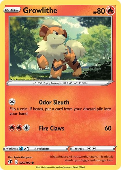 Growlithe, SWSH02: Rebel Clash 027/192