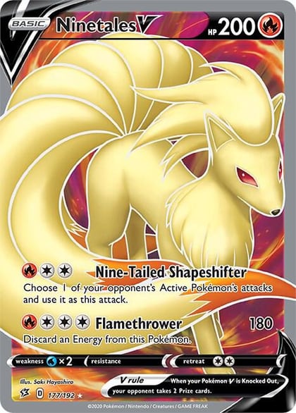 Ninetales V (Full Art), SWSH02: Rebel Clash 177/192