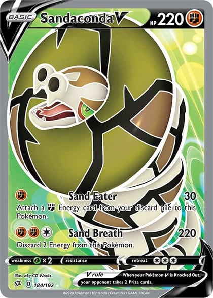 Sandaconda V (Full Art), SWSH02: Rebel Clash 184/192