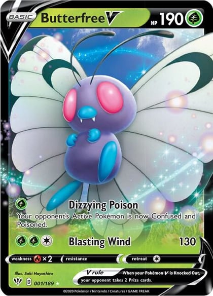 Butterfree V, SWSH03: Darkness Ablaze 001/189