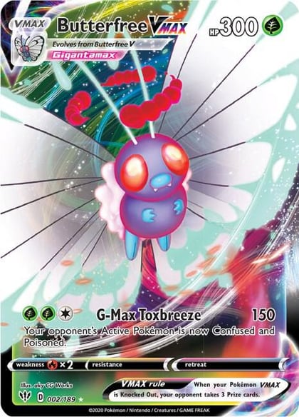 Butterfree VMAX, SWSH03: Darkness Ablaze 002/189
