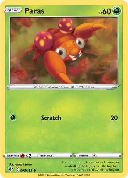 Paras, SWSH03: Darkness Ablaze 003/189