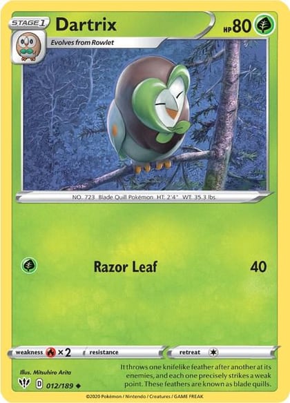Dartrix, SWSH03: Darkness Ablaze 012/189