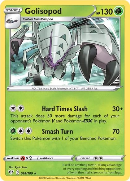 Golisopod, SWSH03: Darkness Ablaze 018/189