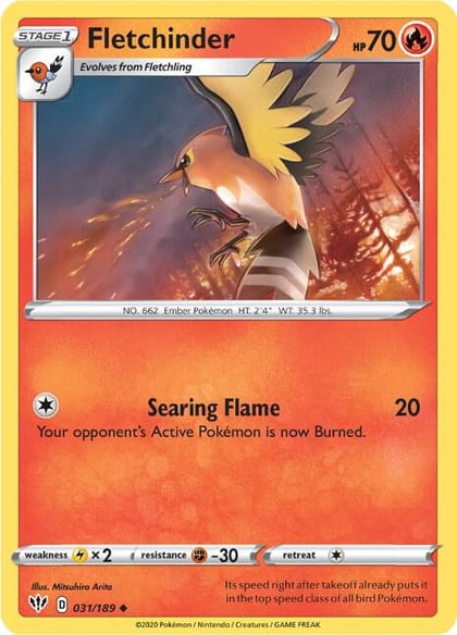 Fletchinder, SWSH03: Darkness Ablaze 031/189