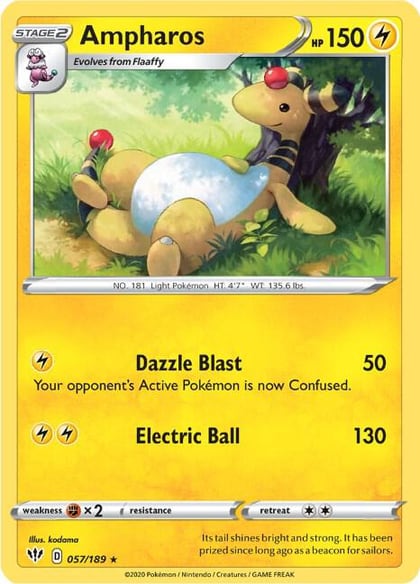 Ampharos, SWSH03: Darkness Ablaze 057/189