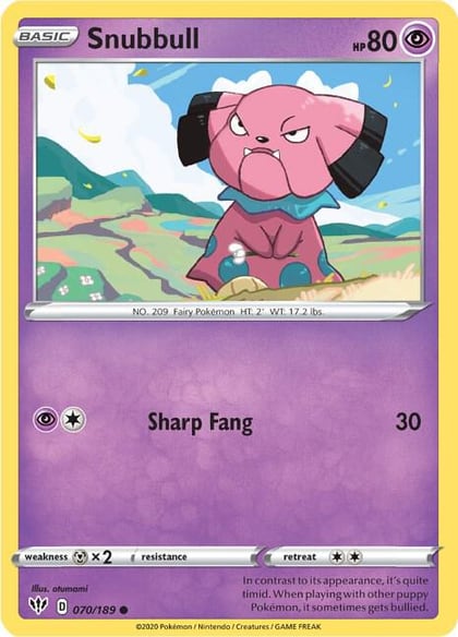 Snubbull, SWSH03: Darkness Ablaze 070/189