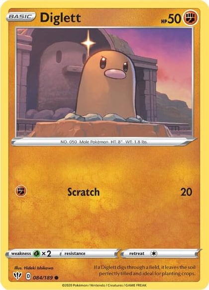Diglett, SWSH03: Darkness Ablaze 084/189