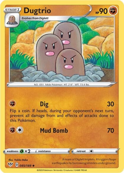 Dugtrio, SWSH03: Darkness Ablaze 085/189