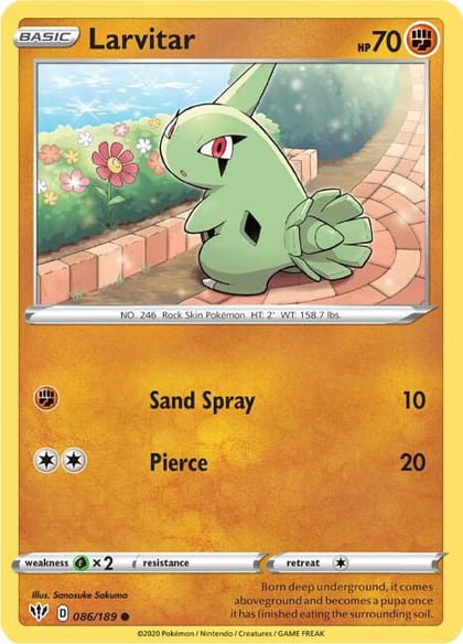 Larvitar, SWSH03: Darkness Ablaze 086/189