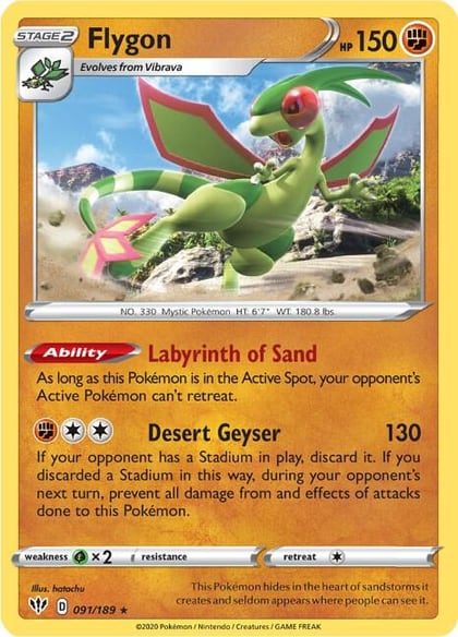 Flygon, SWSH03: Darkness Ablaze 091/189